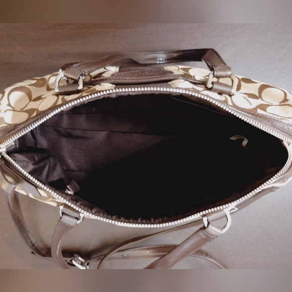 Coach Signature Stripe Nancy Satchel - Picture 12 of 13